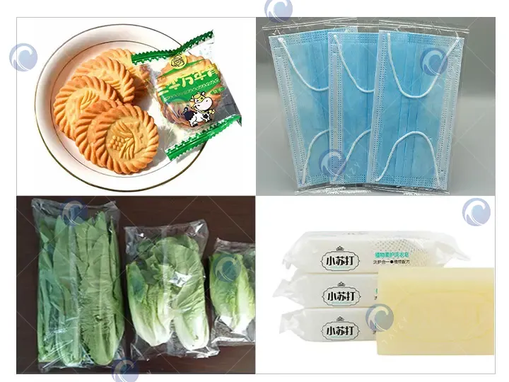 Flow Wrap Packaging Machine For Candy Bread Bagging 7 Application of the flow wrap packaging machine