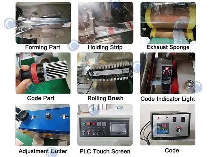 Flow Wrap Packaging Machine For Candy Bread Bagging 6 Details of candy wrapping machine