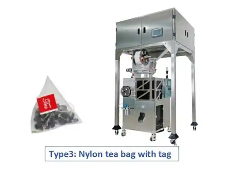 Automatic Tea Packaging Machine For Tea&Amp;Coffee Bagging 9 Pyramid nylon tea bag with tag bagging machine