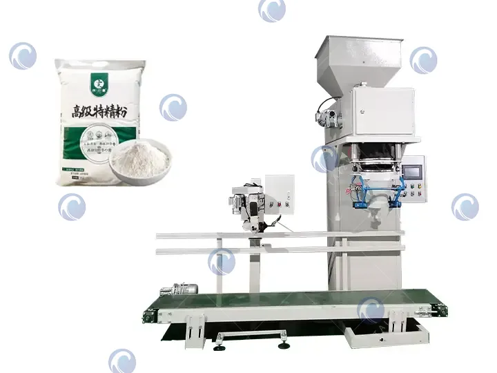 Máquina de embalagem de pó para enchimento e selagem de farinha em grande volume