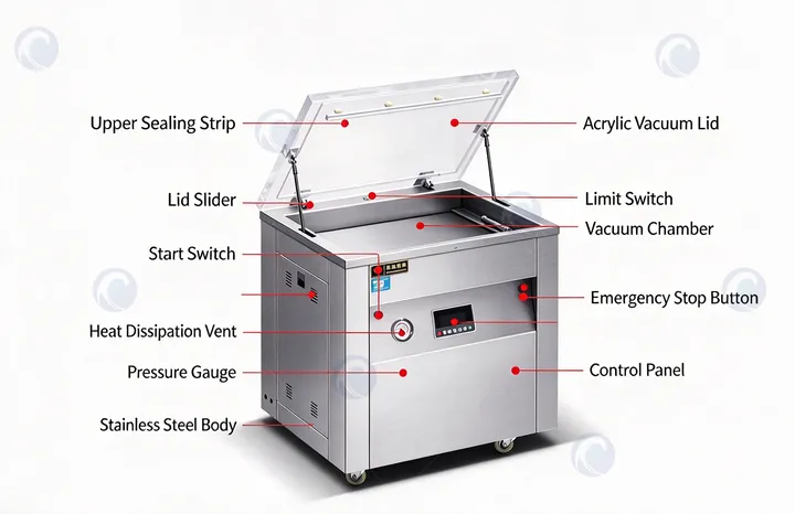 Brick-Shaped Rice Vacuum Packaging Machine 4 Vacuum packaging machine structure